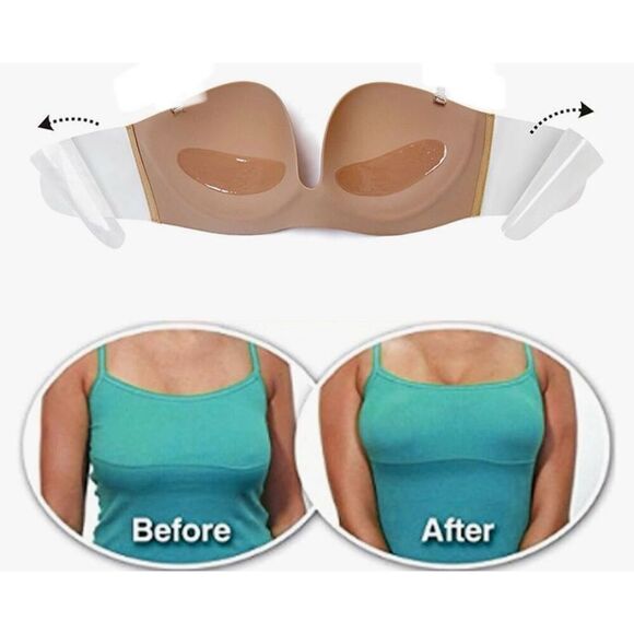 NEW Strapless Backless Invisible Push-up Self Adhesive Bra DDD - Picture 4 of 5